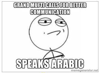 Grand Mufti calls for “proper dialogue,” Speaks Arabic