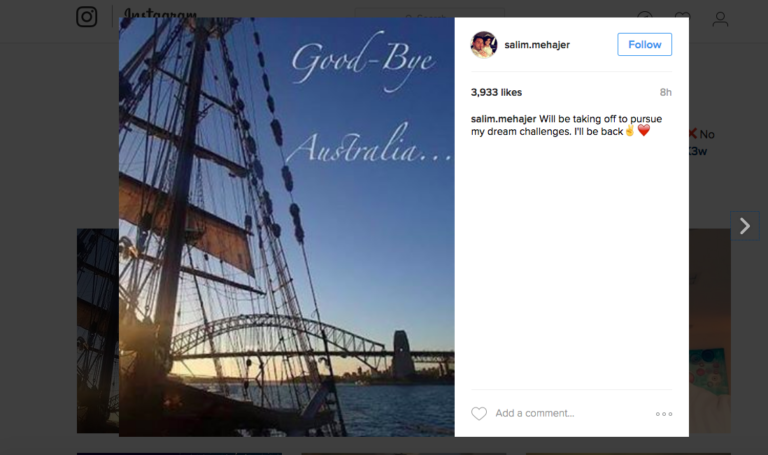 Salim Mehajer: “Good Bye Australia” – Quote of the Day