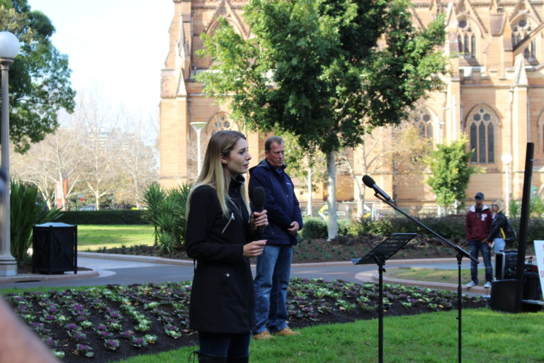 Lauren Southern and Stefan Molyneux speak at rally for white South Africans in Sydney