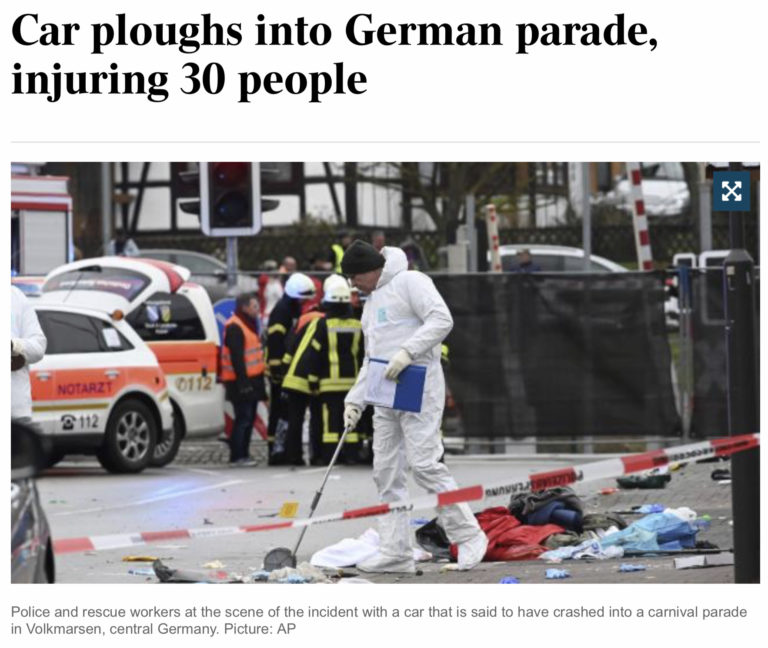 Muslim revenge attack in Germany: 30 injured by car of peace