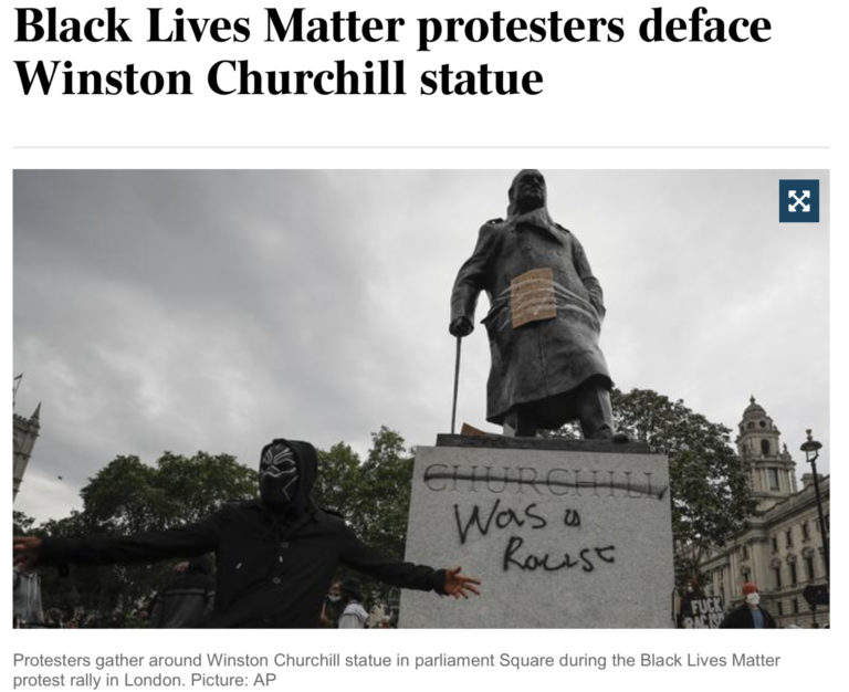 Churchill statue defaced: Guy who defeated the nazis is now racist