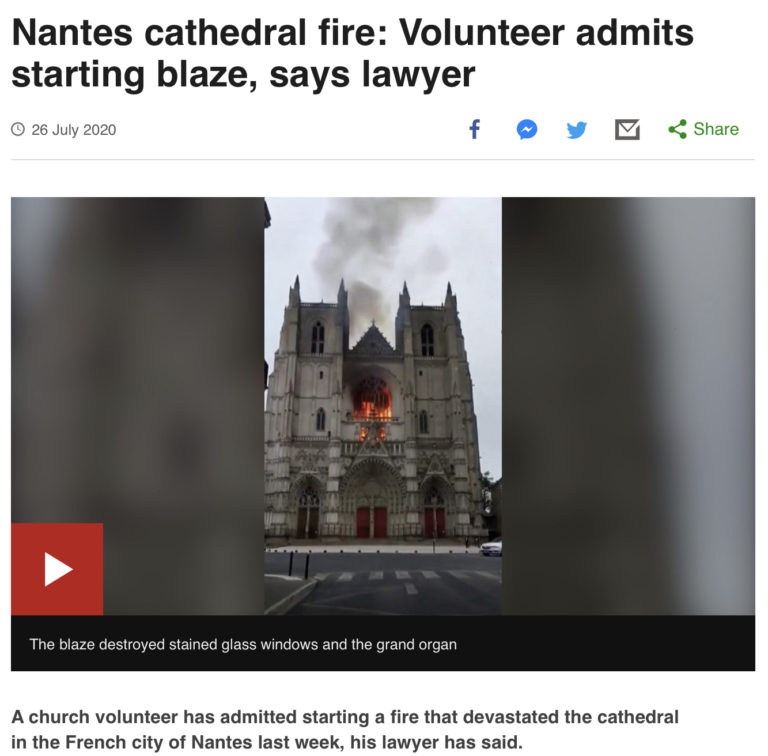 Nantes Cathedral Fire: A black guy did it