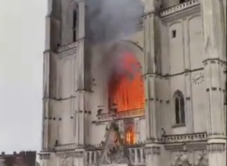 Another French Cathedral catches fire for no reason