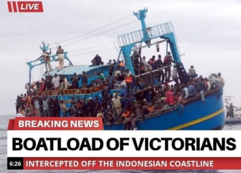 Third World Refugees Flee Victorian Third World Shithole: Trying to Get Back To Third World Shithole