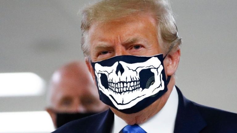 Trump Dons Skull Mask: Says “White Guys Aren’t Gonna Take It Any More”