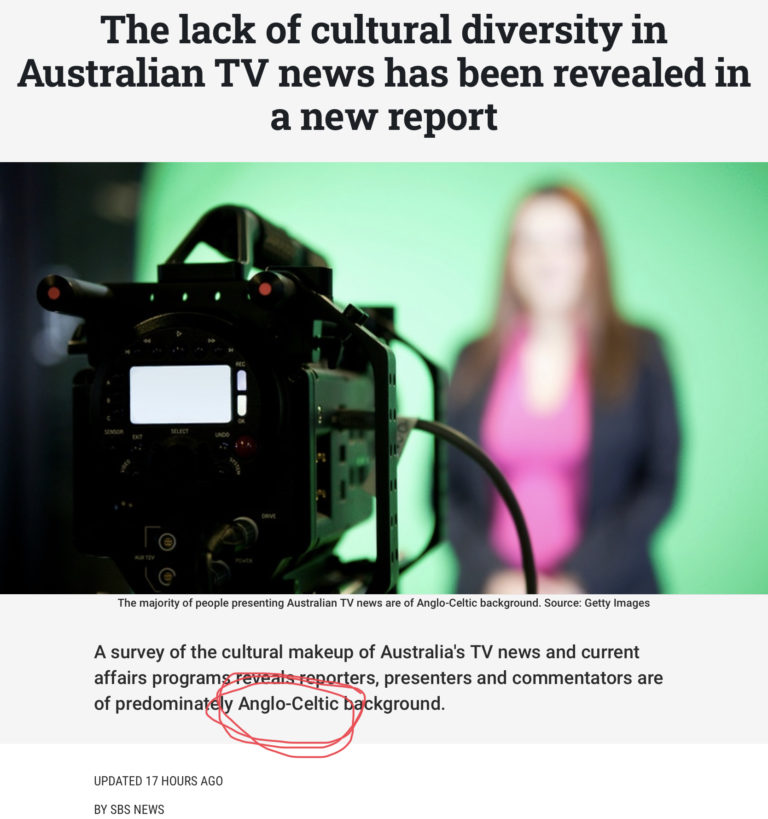 SBS admits that Real Australians are Anglo