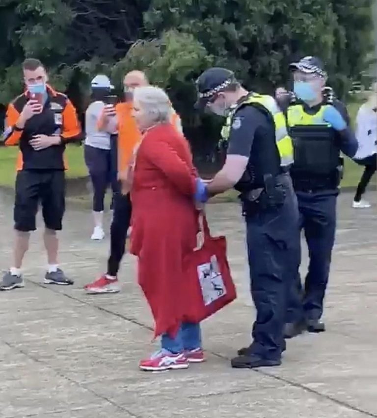 Grandma arrested for protesting lockdown to save Grandma