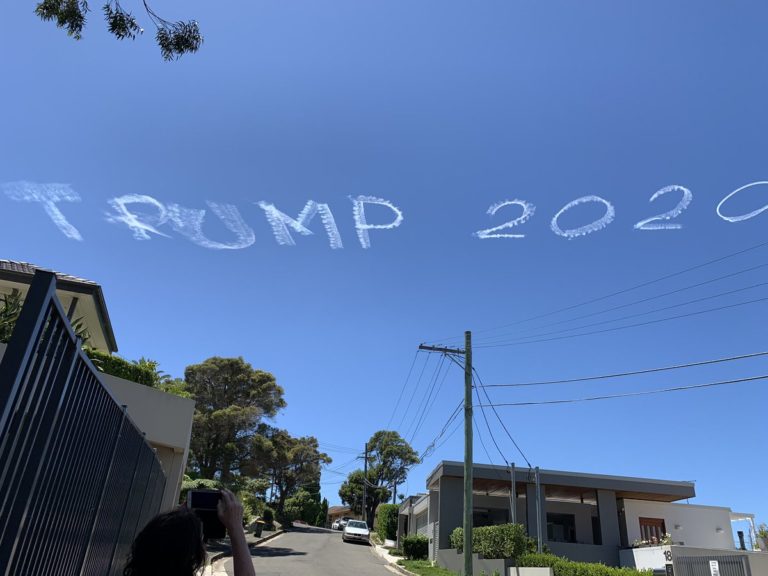 Australia Stands With Trump: Massive TRUMP 2020 sign appears over Sydney