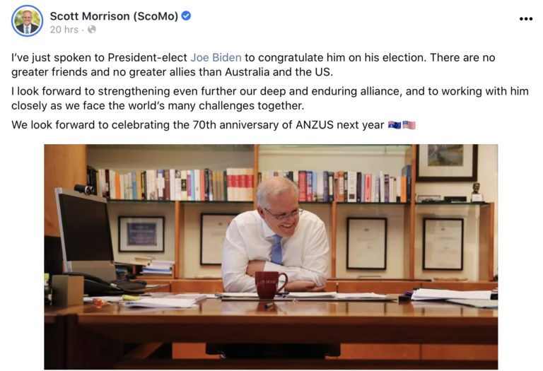 Scott Morrison SLAMMED on Social Media for saying Biden Won