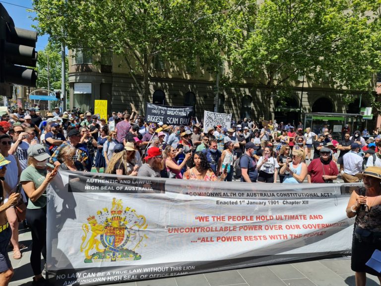 Thousands March for Freedom on Melbourne Cup Day