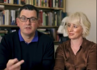 Daniel Andrews says he fell down the stairs but nobody believes him