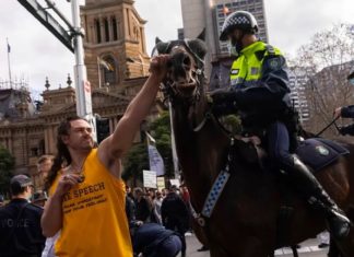 Fake News: Man did NOT punch horse at anti-lockdown protest in Sydney