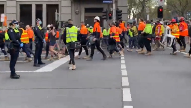 Tradies conduct Civil Disobedience in Melbourne