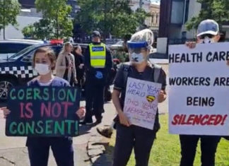 Nurses Protest Mandatory Jab: VICTORIA POLICE CAN’T BASH THEM