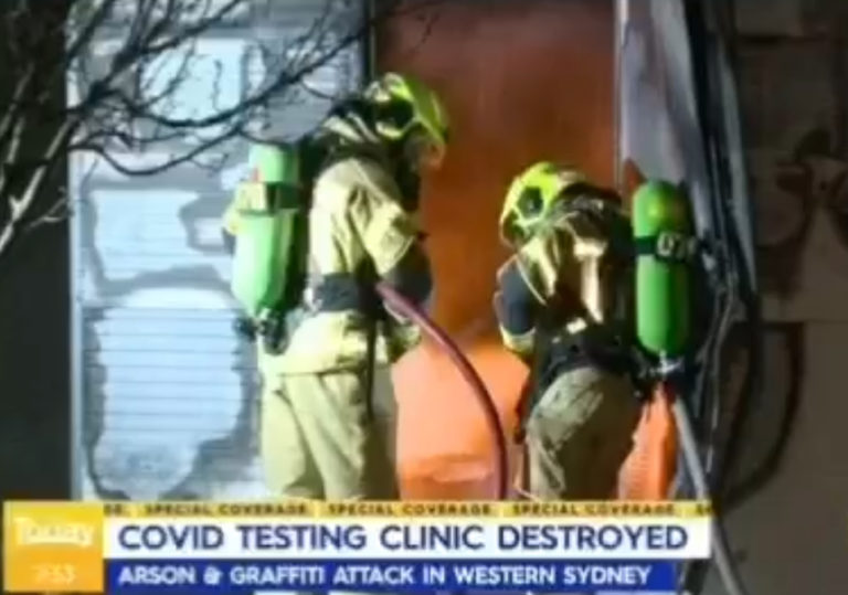 Covid Testing Facility in Western Sydney burnt to the ground