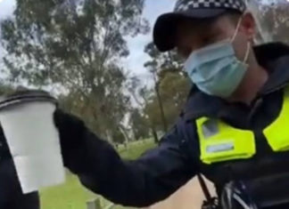 Video of Victoria Police checking a man’s coffee goes viral