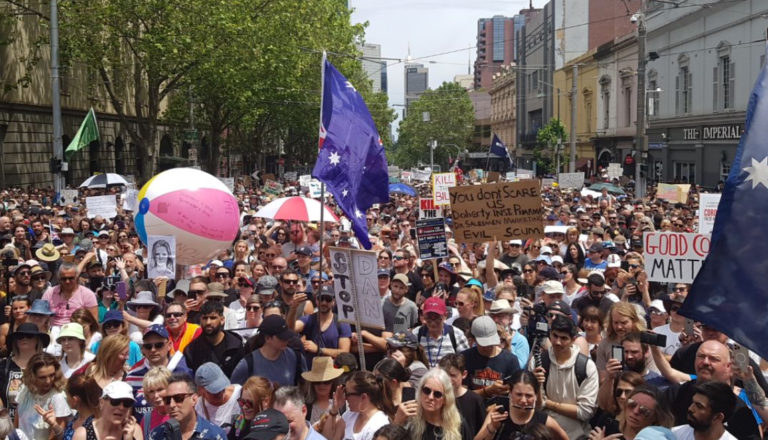 20,000 March in Melbourne Against Vaccine Mandate