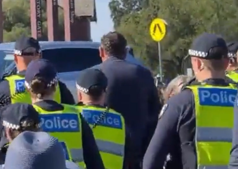 Daniel Andrews required Massive Police Escort at Shrine of Remembrance