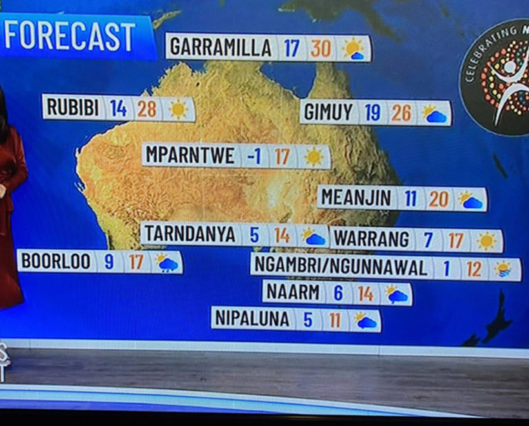 Channel 10 MOCKED for using aboriginal city names on weather report