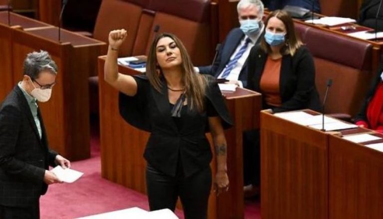 Attention Whore Lidia Thorpe Black Power Salutes Parliament