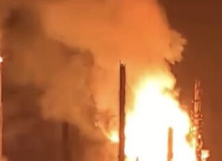 Geelong Oil Refinery just happens to EXPLODE